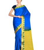 CLASSICATE from the house of The Chennai Silks Women's Royal Blue Kanjivaram Silk Saree With Running Blouse