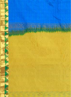 CLASSICATE from the house of The Chennai Silks Women's Royal Blue Kanjivaram Silk Saree With Running Blouse 4