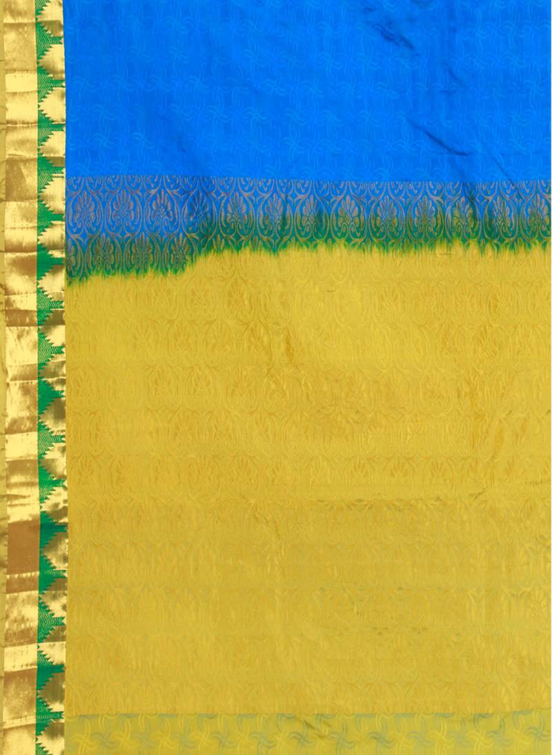 CLASSICATE from the house of The Chennai Silks Women's Royal Blue Kanjivaram Silk Saree With Running Blouse