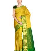 CLASSICATE from the house of The Chennai Silks Women's Olive Green Kanjivaram Silk Saree With Running Blouse