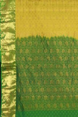 CLASSICATE from the house of The Chennai Silks Women's Olive Green Kanjivaram Silk Saree With Running Blouse 4