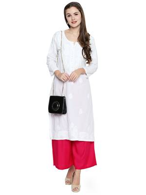 Women's Crepe Pink Solid Palazzos 2