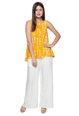 Combo of 2 Women's Crepe White & Black Solid Palazzos 3