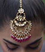 Red onyx maang-tikka