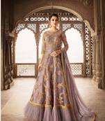 Pink embroidered net salwar