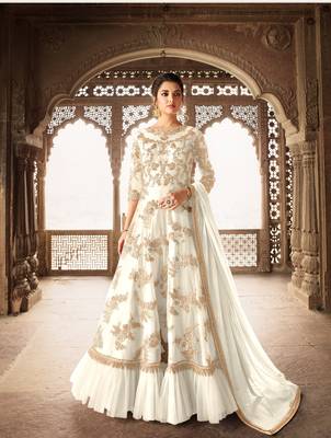 White embroidered net salwar 1