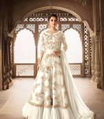 White embroidered net salwar