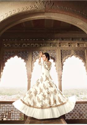 White embroidered net salwar 2