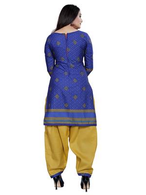 Blue printed blended cotton salwar 3