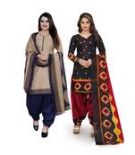 Beige Printed Blended Cotton Salwar