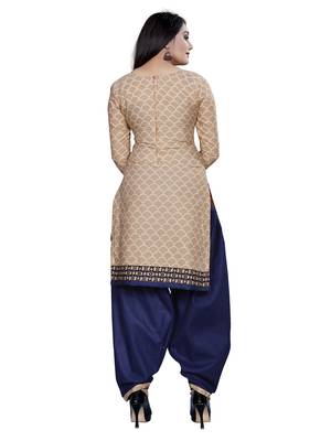 Beige Printed Blended Cotton Salwar 3