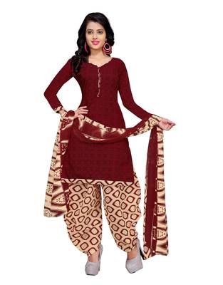 Brown Printed Blended Cotton Salwar 4