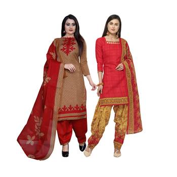Brown Printed Blended Cotton Salwar 1