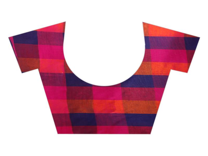 multicolor woven linen saree with blouse