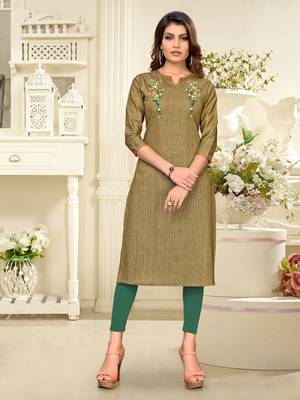 Multicolor embroidered cotton party-wear-kurtis 1