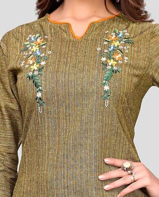 Multicolor embroidered cotton party-wear-kurtis 4