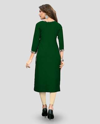 Green printed rayon party-wear-kurtis 2