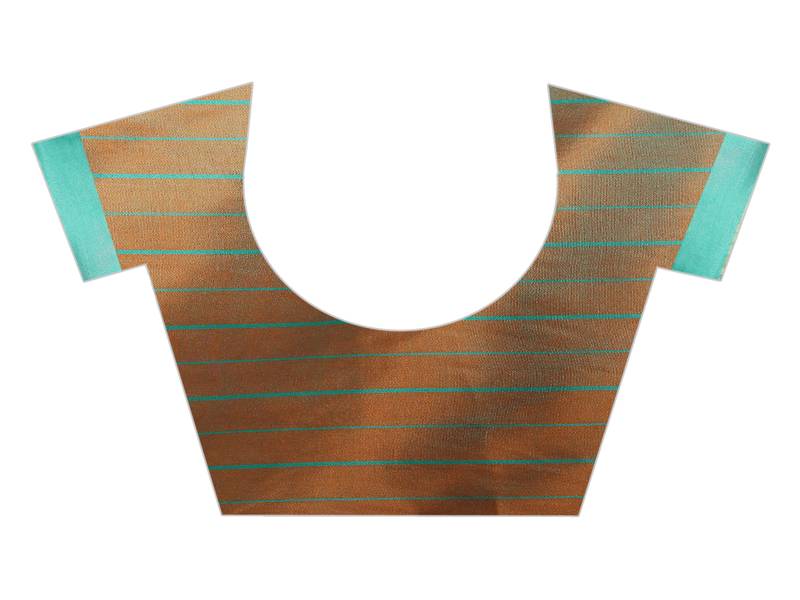 orange woven linen saree with blouse