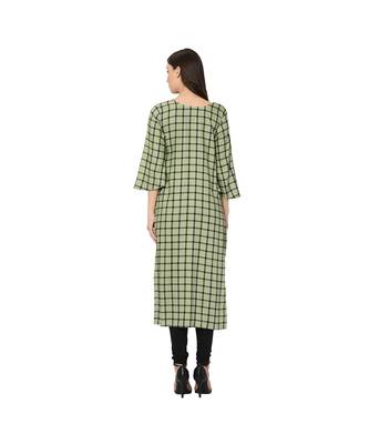 Green Rayon Straight Kurti 2