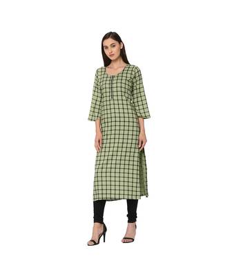 Green Rayon Straight Kurti 3