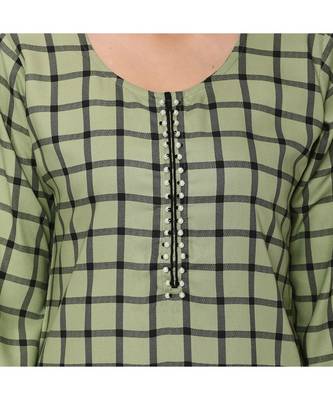 Green Rayon Straight Kurti 5