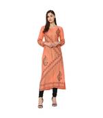 Orange Rayon Straight Kurti