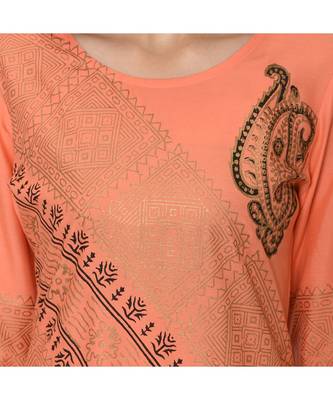 Orange Rayon Straight Kurti 5