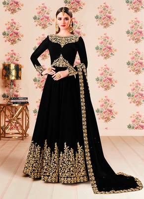 Black embroidered georgette salwar 1