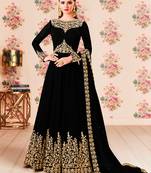 Black embroidered georgette salwar