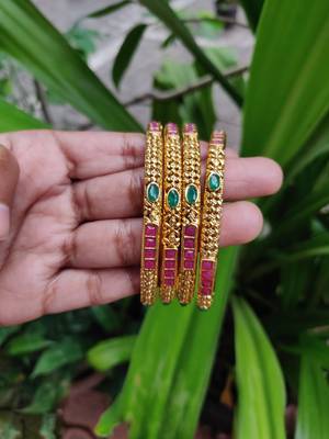 Gold stone bangles 2