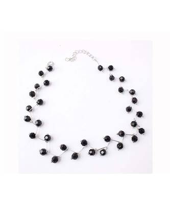 Black Silver Pearl Choker Necklace 1