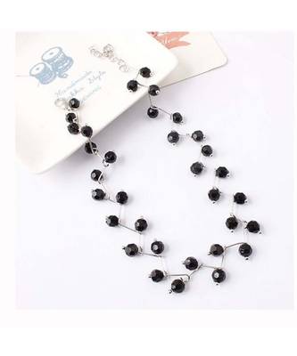 Black Silver Pearl Choker Necklace 2