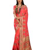 Pink Embroidered Silk Saree With Blouse