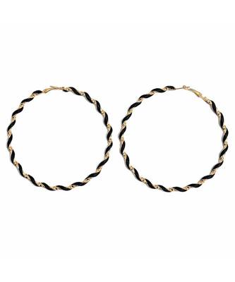 Alexina Golden Black Hoop Earrings 1