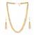 Iksha Golden Faux Pearl Neckpiece-Earrings Set