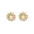 Britta Blooming Pearl Flower Golden Stud Earrings