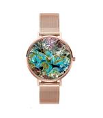Earth Graffiti Rose Gold Strappy Watch