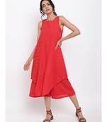 Red Panelled Kurta-Pant