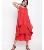 Red Lace Kurta-Jacket-Pant