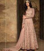 Peach Heavy Net Designer Anarkali Suit