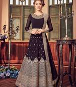 Purple embroidered georgette salwar