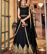 Black embroidered silk salwar