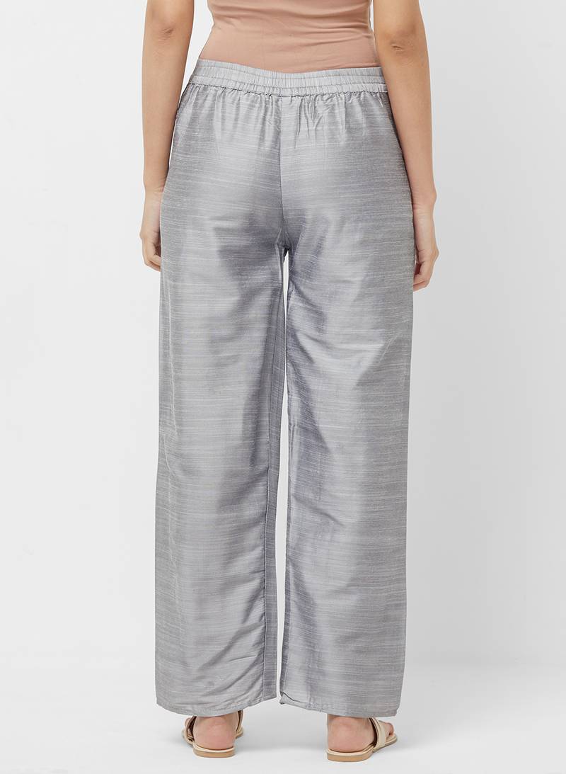 Women's Solid Grey Casual Pants PAYAL ENTERPRISE 3006569