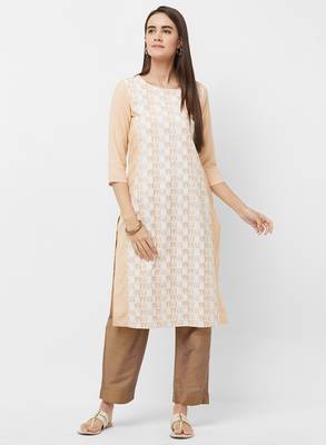 Women's Solid Beige Casual Pants 5