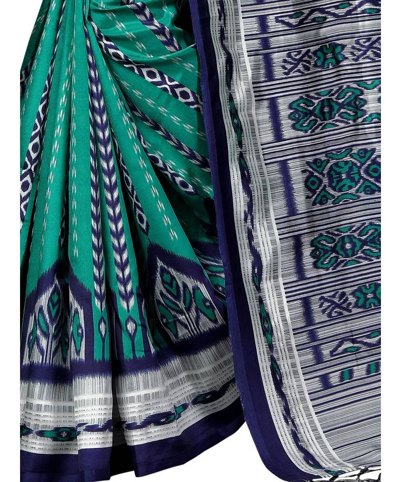 multicolor Printed Art Silk saree with blouse