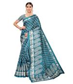 Multicolor Printed Art Silk Saree With Blouse