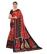 Multicolor Printed Art Silk Saree With Blouse