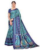 Multicolor Printed Art Silk Saree With Blouse