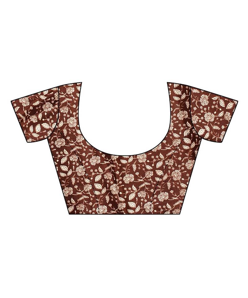 Multicolor Printed Art Silk Saree With Blouse