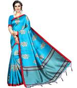 multicolor Printed Art Silk saree with blouse